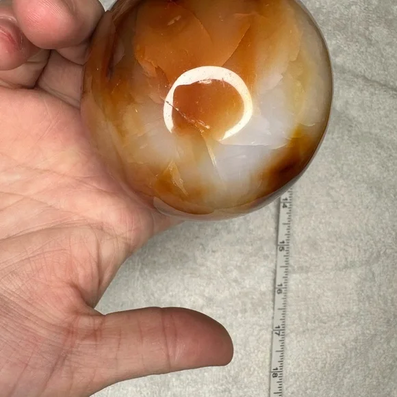Carnelian Agate Sphere - Picture 7 of 12